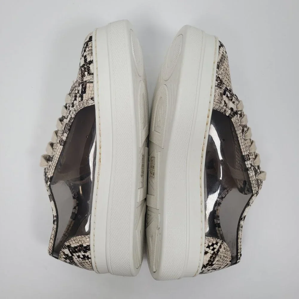 Aldo Platform Women’s Tan Black Lace Up Snake Print Sneaker US Size 6 - Picture 6 of 8